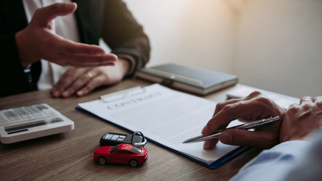 A consumer reviewing a vehicle service protection contract to verify coverage details and exclusion lists before purchasing.